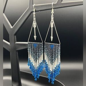 Beaded Fringe Dangle Earrings